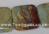 CNS196 15.5 inches 30*30mm square natural serpentine jasper beads