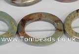 CNS198 15.5 inches 22*30mm oval donut natural serpentine jasper beads