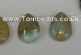 CNS200 Top-drilled 15*20mm flat teardrop natural serpentine jasper beads