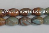 CNS203 15.5 inches 10*14mm rice natural serpentine jasper beads