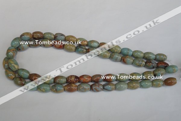 CNS203 15.5 inches 10*14mm rice natural serpentine jasper beads