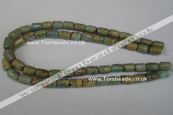 CNS205 15.5 inches 10*14mm drum natural serpentine jasper beads