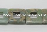 CNS21 16 inches 20*20mm square natural serpentine jasper beads