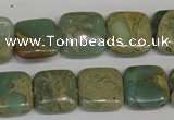 CNS213 15.5 inches 15*15mm square natural serpentine jasper beads