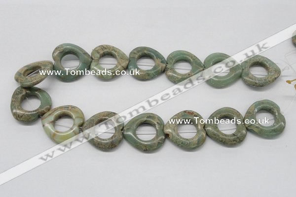 CNS22 16 inches 30*30mm heart natural serpentine jasper beads