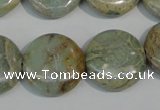 CNS233 15.5 inches 20mm flat round natural serpentine jasper beads