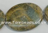 CNS245 15.5 inches 30*40mm oval natural serpentine jasper beads