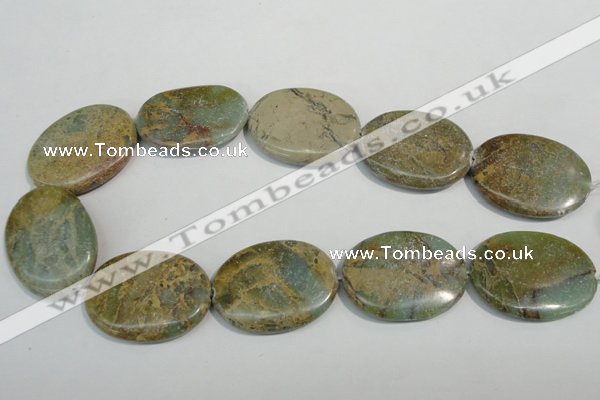 CNS245 15.5 inches 30*40mm oval natural serpentine jasper beads