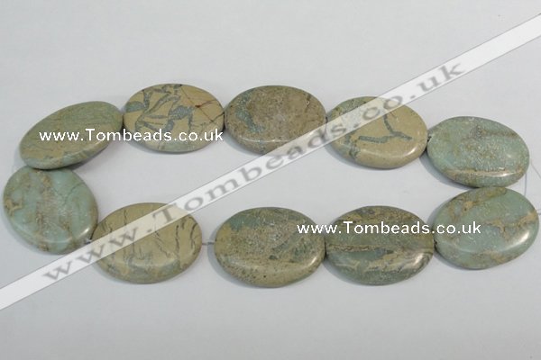 CNS246 15.5 inches 30*40mm oval natural serpentine jasper beads