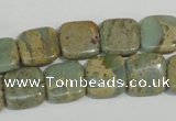 CNS250 15.5 inches 12*12mm square natural serpentine jasper beads