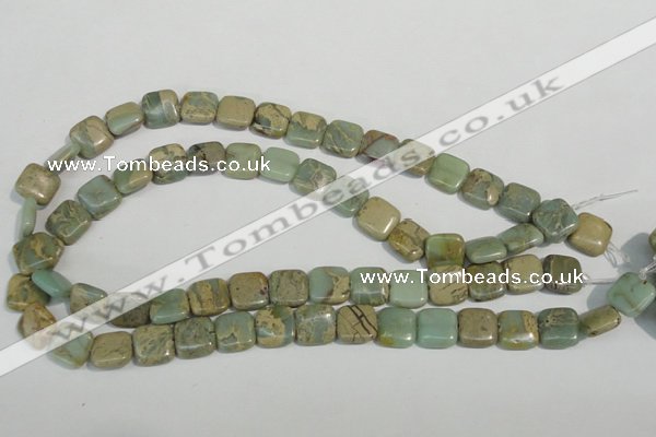 CNS250 15.5 inches 12*12mm square natural serpentine jasper beads