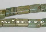 CNS260 15.5 inches 10*14mm flat tube natural serpentine jasper beads