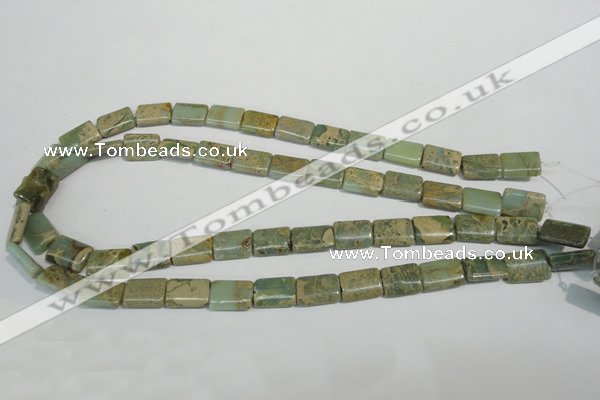 CNS260 15.5 inches 10*14mm flat tube natural serpentine jasper beads