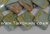 CNS265 15.5 inches 18*18mm diamond natural serpentine jasper beads