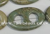 CNS270 15.5 inches 25*40mm carved oval natural serpentine jasper beads