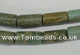 CNS275 15.5 inches 8*16mm tube natural serpentine jasper beads