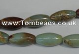 CNS277 15.5 inches 8*16mm rice natural serpentine jasper beads