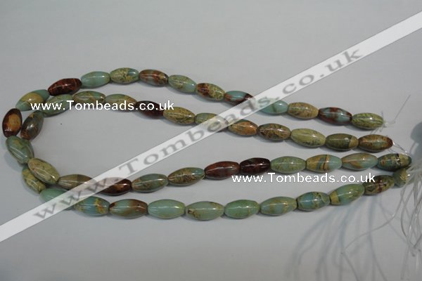 CNS277 15.5 inches 8*16mm rice natural serpentine jasper beads