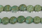 CNS280 15.5 inches 10mm flat round natural serpentine jasper beads