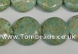 CNS284 15.5 inches 18mm flat round natural serpentine jasper beads