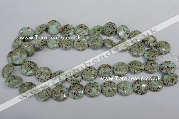 CNS288 15.5 inches 18mm flat round natural serpentine jasper beads