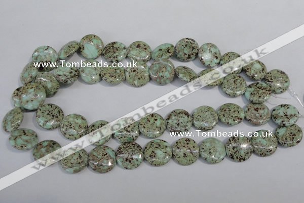 CNS288 15.5 inches 18mm flat round natural serpentine jasper beads