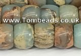 CNS307 15.5 inches 8*10mm rondelle serpentine jasper beads