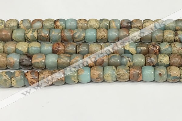 CNS308 15.5 inches 10*12mm rondelle serpentine jasper beads
