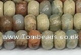 CNS324 15.5 inches 4*6mm rondelle serpentine jasper beads