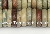 CNS328 15.5 inches 3*10mm rondelle serpentine jasper beads