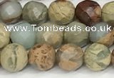 CNS341 15.5 inches 6mm faceted round serpentine jasper beads