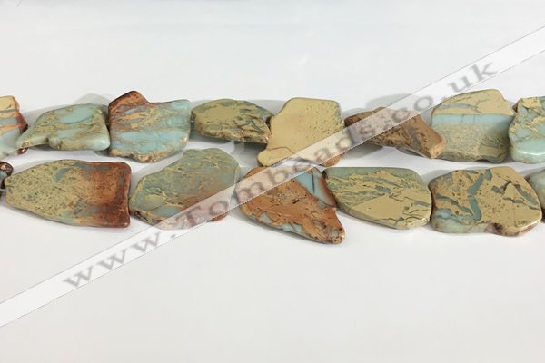 CNS359 25*35mm - 35*45mm freefrom serpentine jasper slab beads