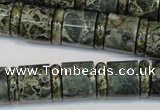 CNS418 15.5 inches 4*14mm rondelle & 12*14mm tube serpentine jasper beads