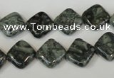 CNS428 15.5 inches 12*12mm diamond natural serpentine jasper beads