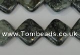 CNS430 15.5 inches 16*16mm diamond natural serpentine jasper beads