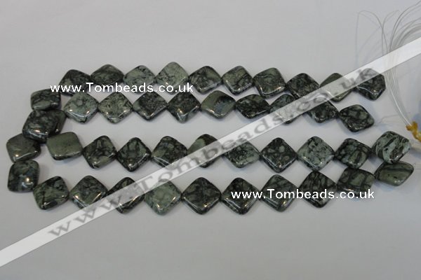 CNS430 15.5 inches 16*16mm diamond natural serpentine jasper beads