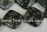 CNS432 15.5 inches 20*20mm diamond natural serpentine jasper beads