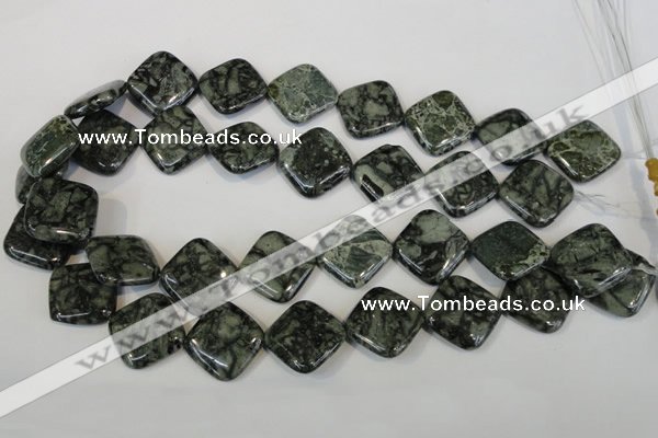 CNS432 15.5 inches 20*20mm diamond natural serpentine jasper beads