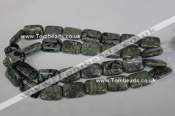 CNS438 15.5 inches 18*25mm rectangle natural serpentine jasper beads