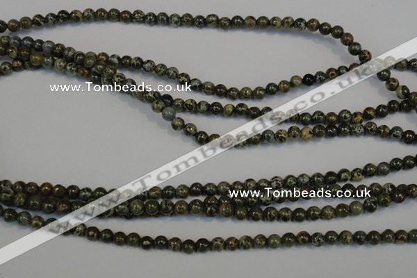 CNS500 15.5 inches 4mm round natural serpentine jasper beads