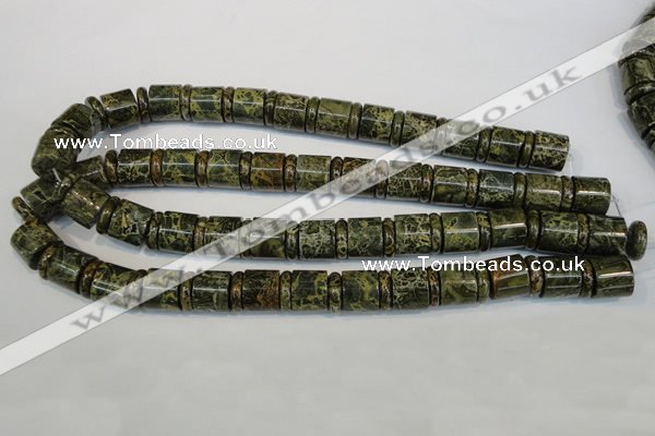 CNS518 15.5 inches 4*14mm rondelle & 12*14mm tube serpentine jasper beads