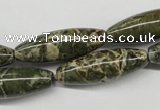 CNS519 15.5 inches 10*30mm rice natural serpentine jasper beads