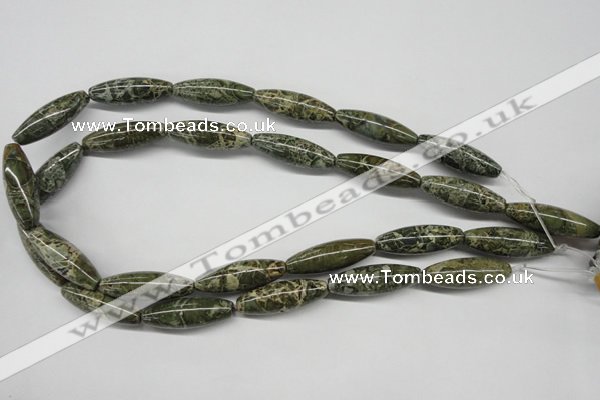 CNS519 15.5 inches 10*30mm rice natural serpentine jasper beads