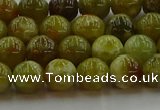 CNS602 15.5 inches 8mm round green dragon serpentine jasper beads