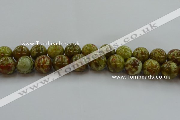 CNS608 15.5 inches 20mm round green dragon serpentine jasper beads