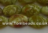 CNS633 15.5 inches 13*18mm oval green dragon serpentine jasper beads