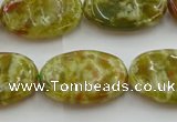 CNS634 15.5 inches 15*20mm oval green dragon serpentine jasper beads