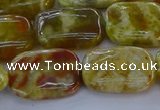 CNS672 15.5 inches 13*18mm rectangle green dragon serpentine jasper beads