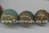 CNS69 15.5 inches 10mm - 22mm round natural serpentine jasper beads