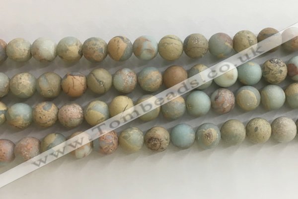 CNS708 15.5 inches 8mm round matte serpentine jasper beads